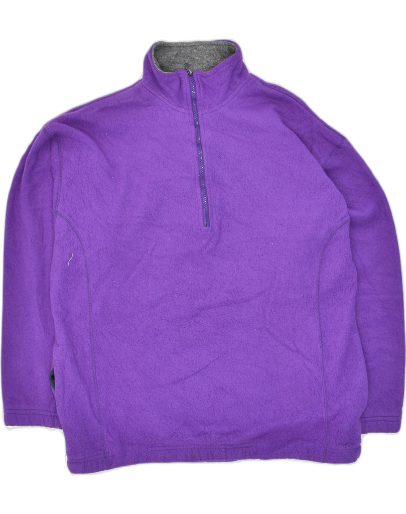 VINTAGE Mens Zip Neck Fleece Jumper XL Purple Polyester | Vintage Vintage | Thrift | Second-Hand Vintage | Used Clothing | Messina Hembry 