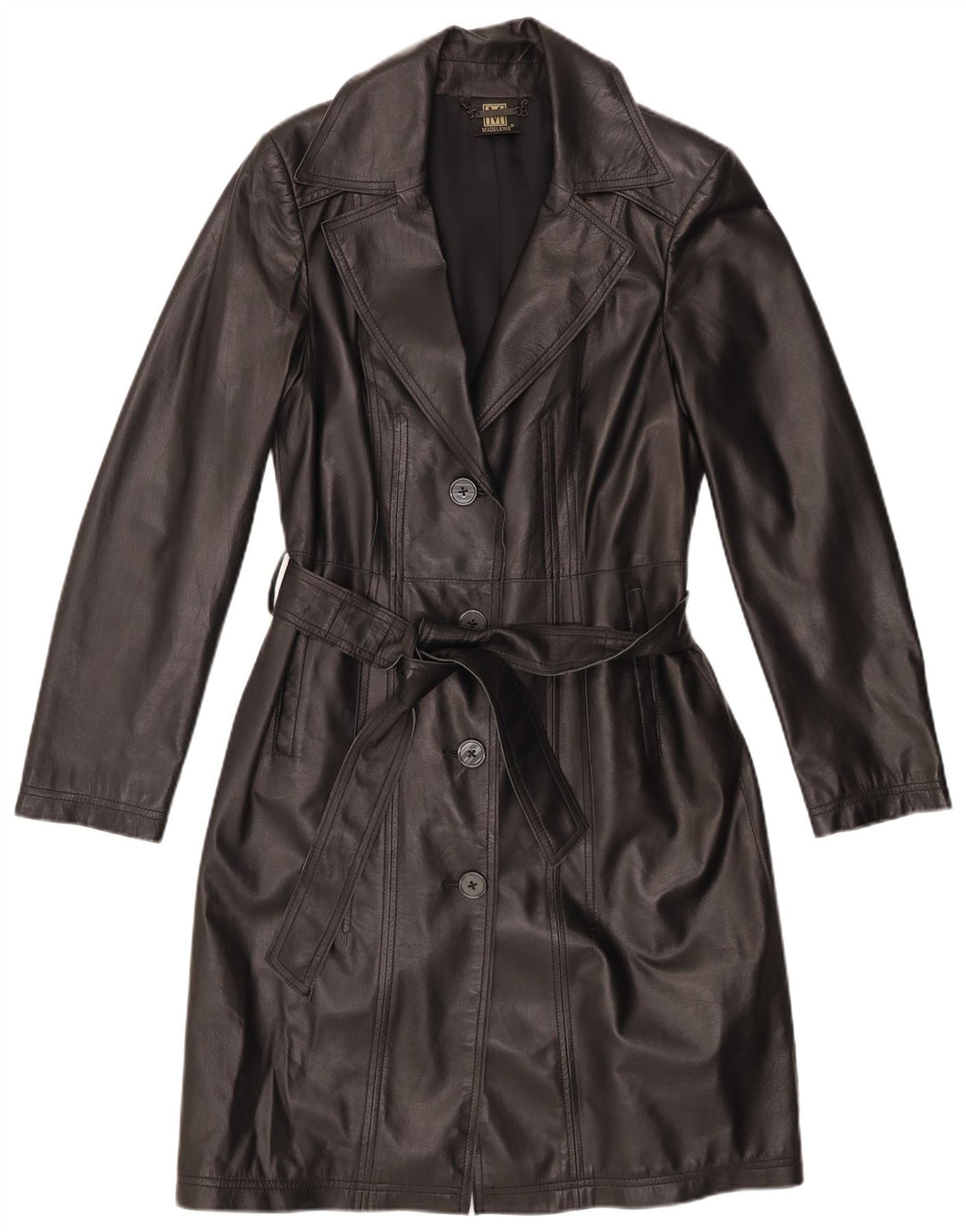 Madeleine Womens Leather Coat UK 10 Small Black Leather