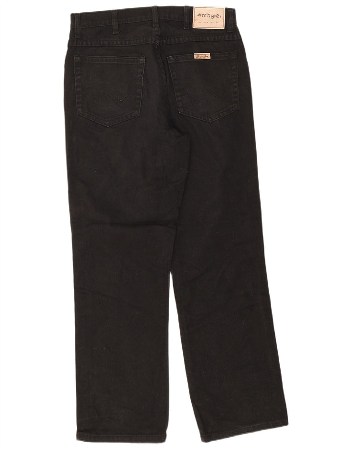 Wrangler Mens Regular Fit Straight Jeans W32 L30 Black Cotton