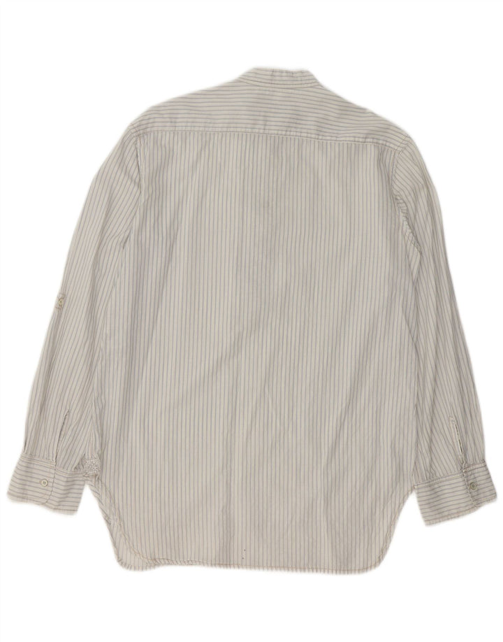 Zara Womens Pullover Shirt UK 18 XL White Striped Cotton