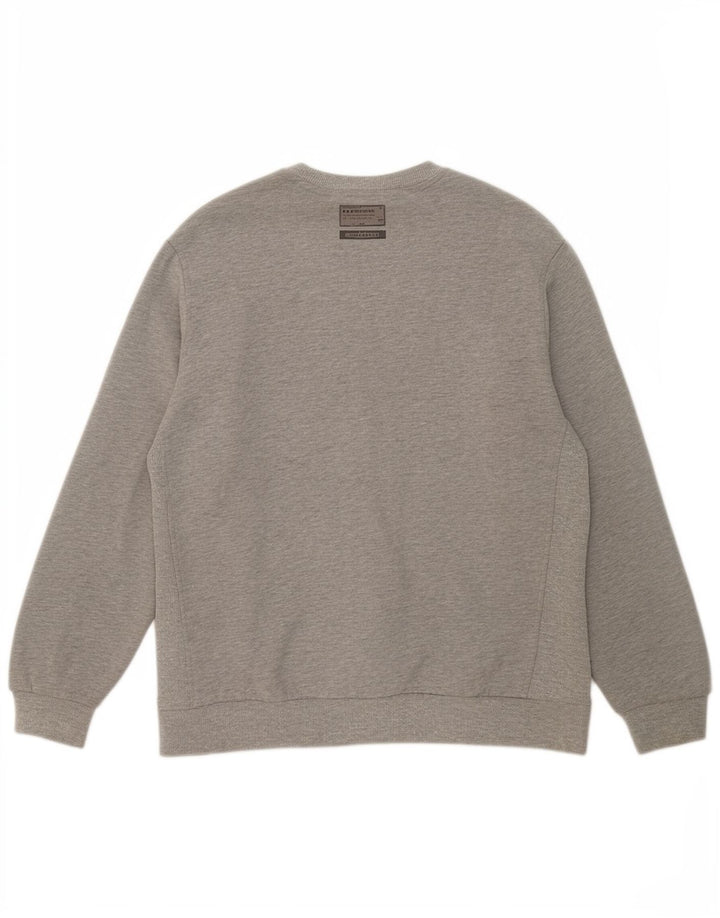 Superdry Womens Graphic Oversized Sweatshirt Jumper UK 14 Large Grey Cotton