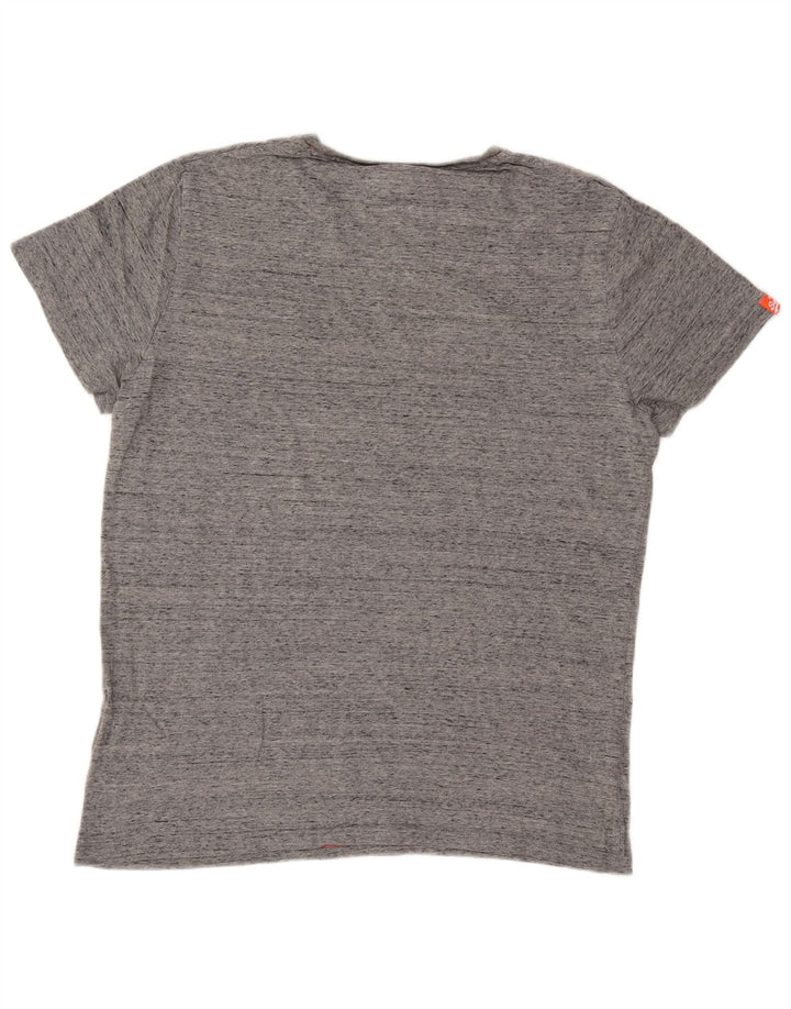 Superdry Mens Graphic T-Shirt Top 2XL Grey Flecked Cotton
