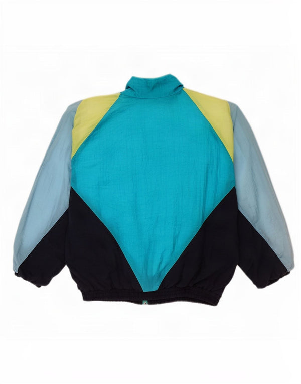 Vintage Mens Loose Fit Tracksuit Top Jacket Small Multicoloured Colourblock