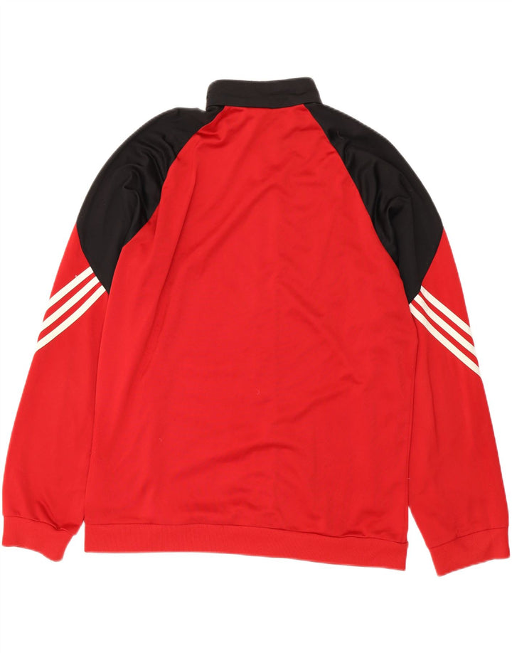 Adidas Mens Tracksuit Top Jacket Medium Red Colourblock Polyester