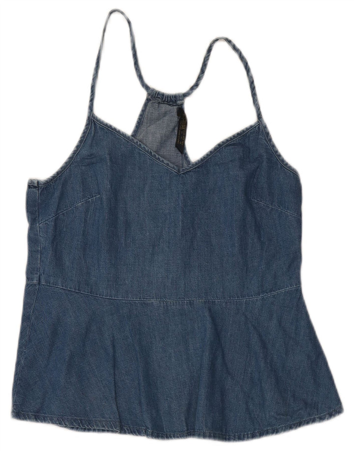 Zara Womens Denim Cami Top UK 12 Medium Blue