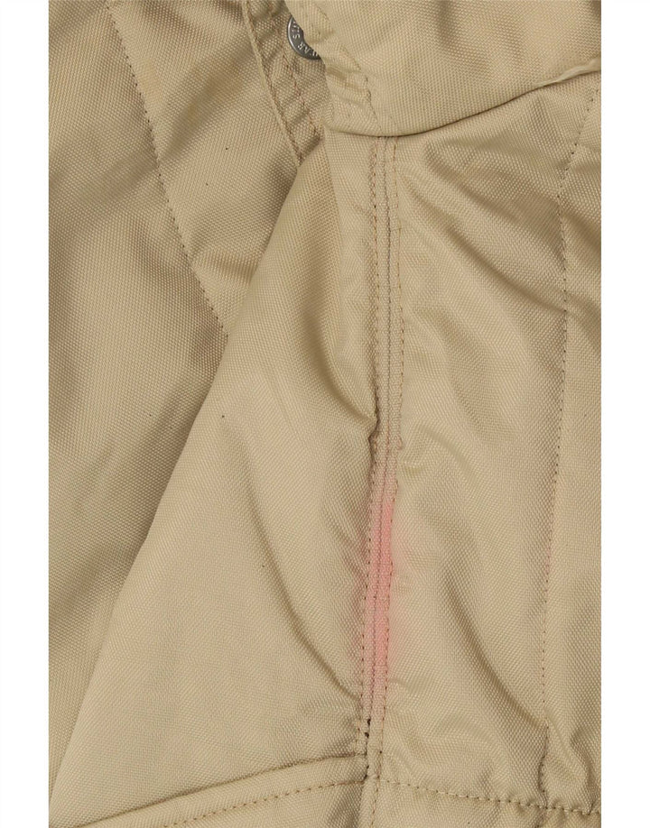 Refrigiwear Womens Hooded Parka Jacket UK 16 Large Beige Colourblock