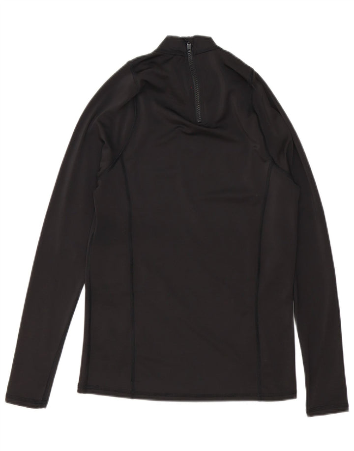 Mistral Mens Graphic Zip Neck Pullover Tracksuit Top Small Black Polyester