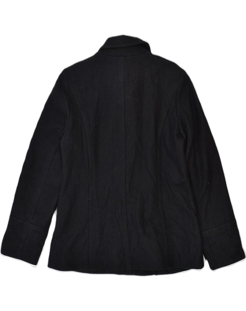 NAUTICA Womens Crop Overcoat UK 12 Medium Black Wool | Vintage | Thrift | Second-Hand | Used Clothing | Messina Hembry 