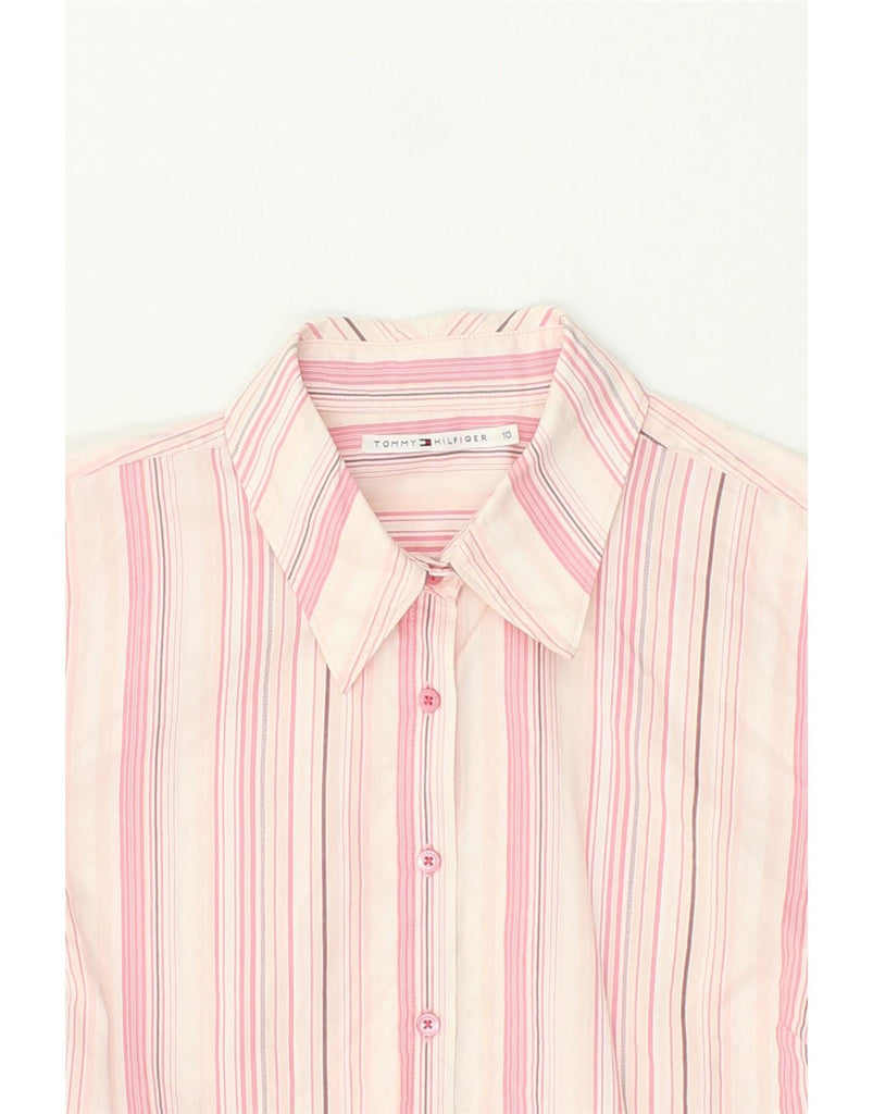 TOMMY HILFIGER Womens Formal Shirt US 10 Large Pink Striped Cotton Vintage Tommy Hilfiger and Second-Hand Tommy Hilfiger from Messina Hembry 