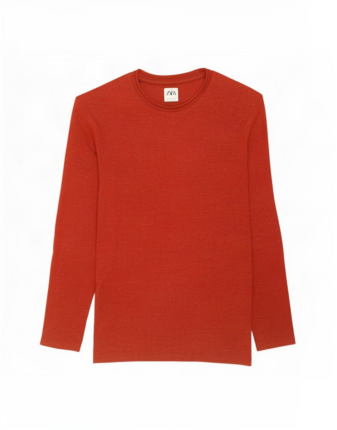 Zara Mens Crew Neck Jumper Sweater Medium Red Cotton