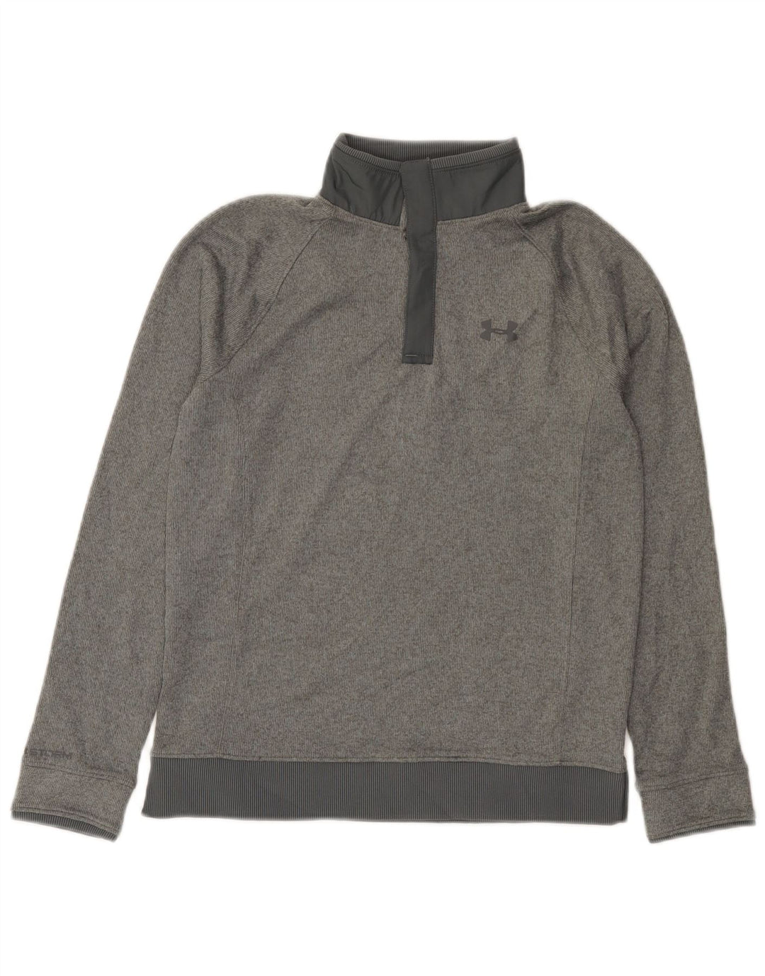 Under Armour Boys Button Neck Sweatshirt Jumper 11-12 Years Large Grey