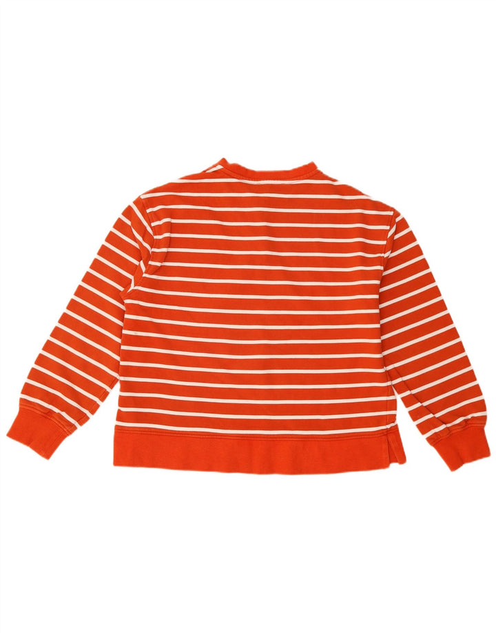 Marks & Spencer Womens Sweatshirt Jumper UK 14 Medium Orange Striped