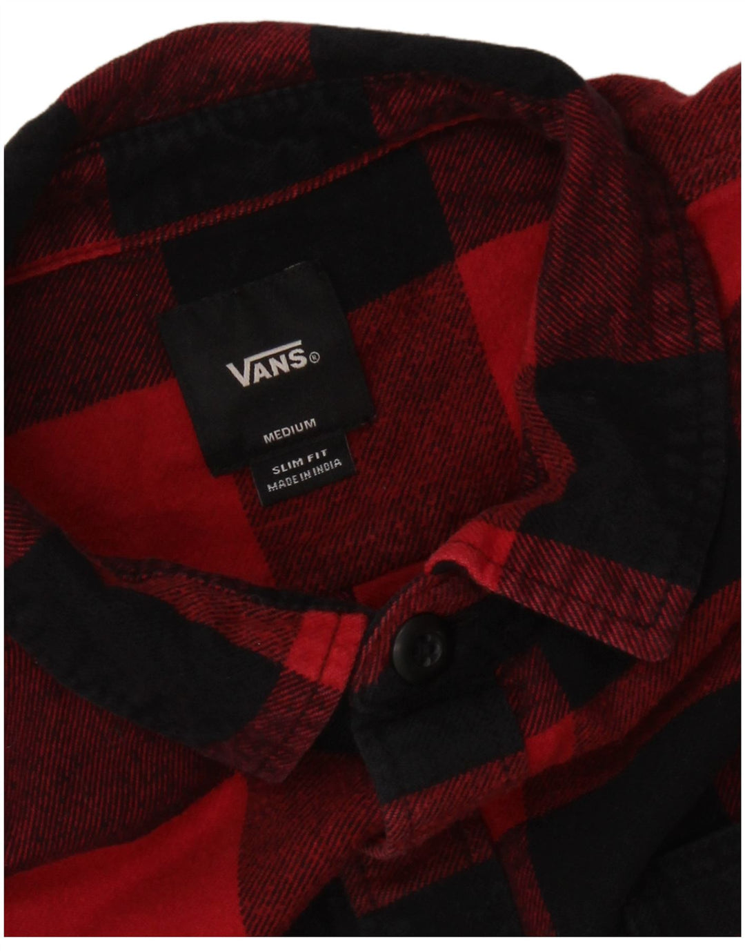 Vans Mens Slim Fit Flannel Shirt Medium Red Gingham