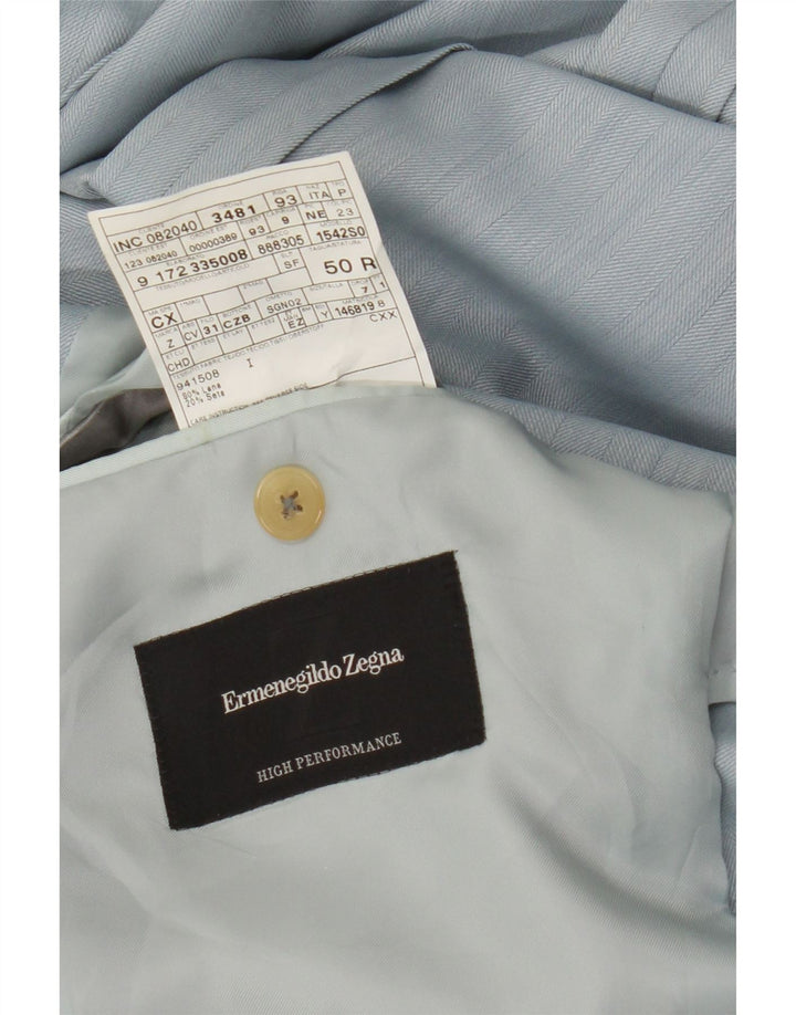 Ermenegildo Zegna Mens 3 Button Blazer Jacket IT 50 Large Blue Wool