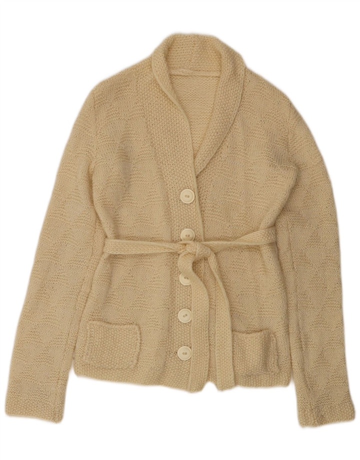 Vintage Womens Cardigan Sweater UK 14 Medium Beige