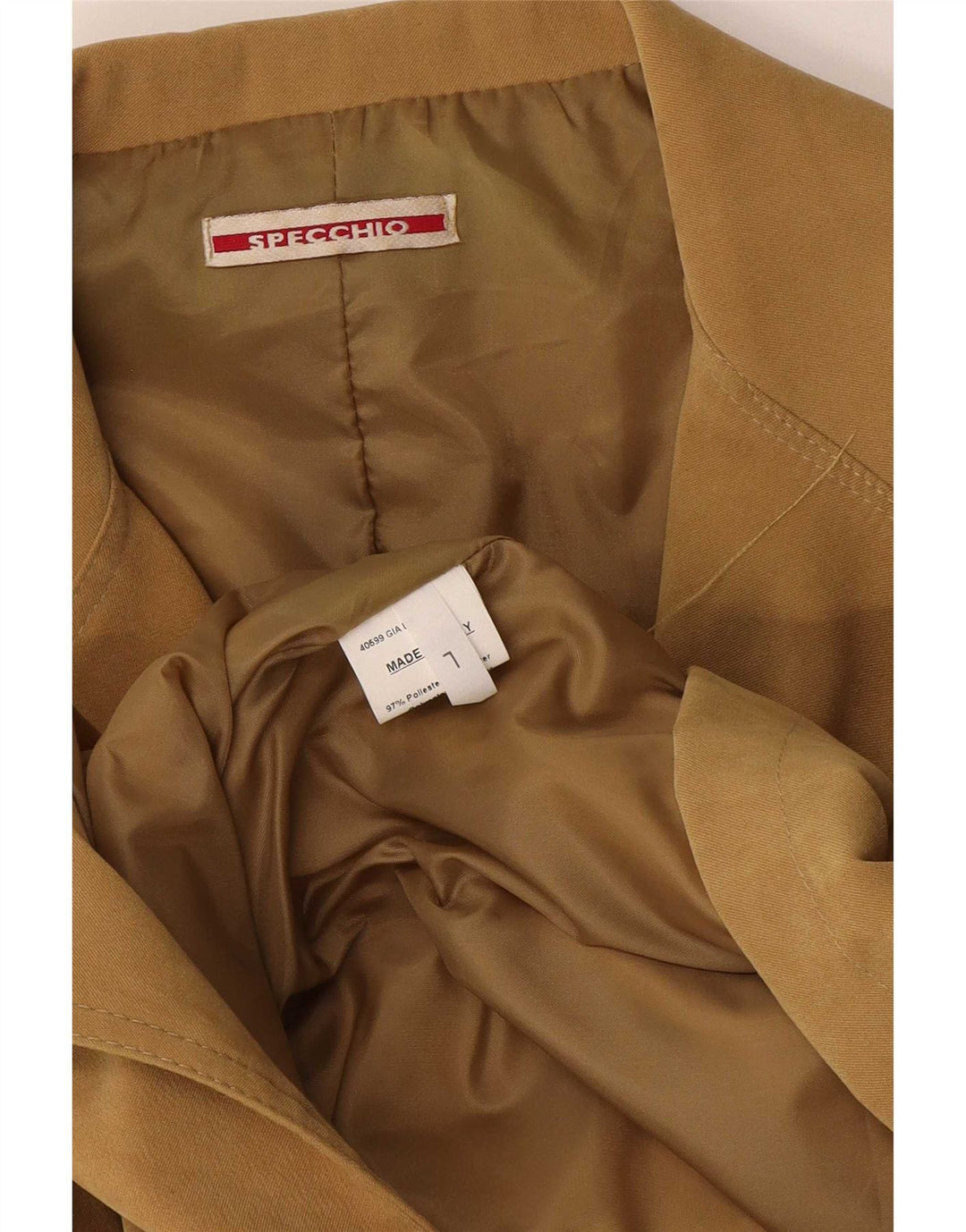 Specchio Womens 4 Button Blazer Jacket UK 14 Large Beige Polyester