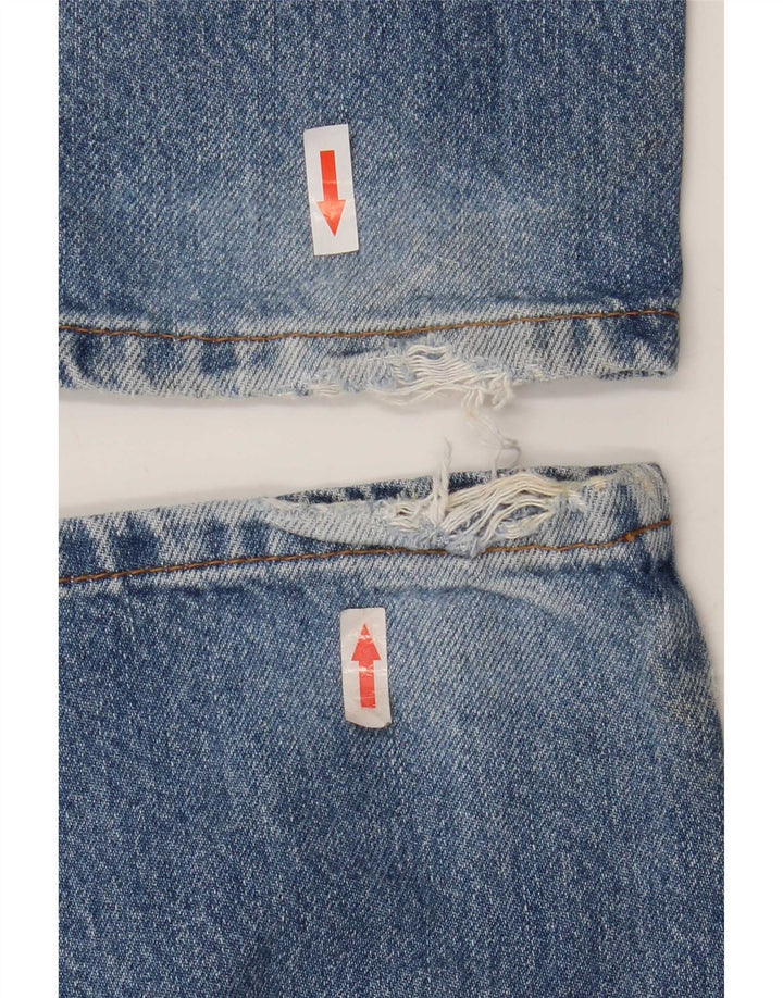 Wrangler Mens Texas Distressed Straight Jeans W36 L32 Blue Cotton