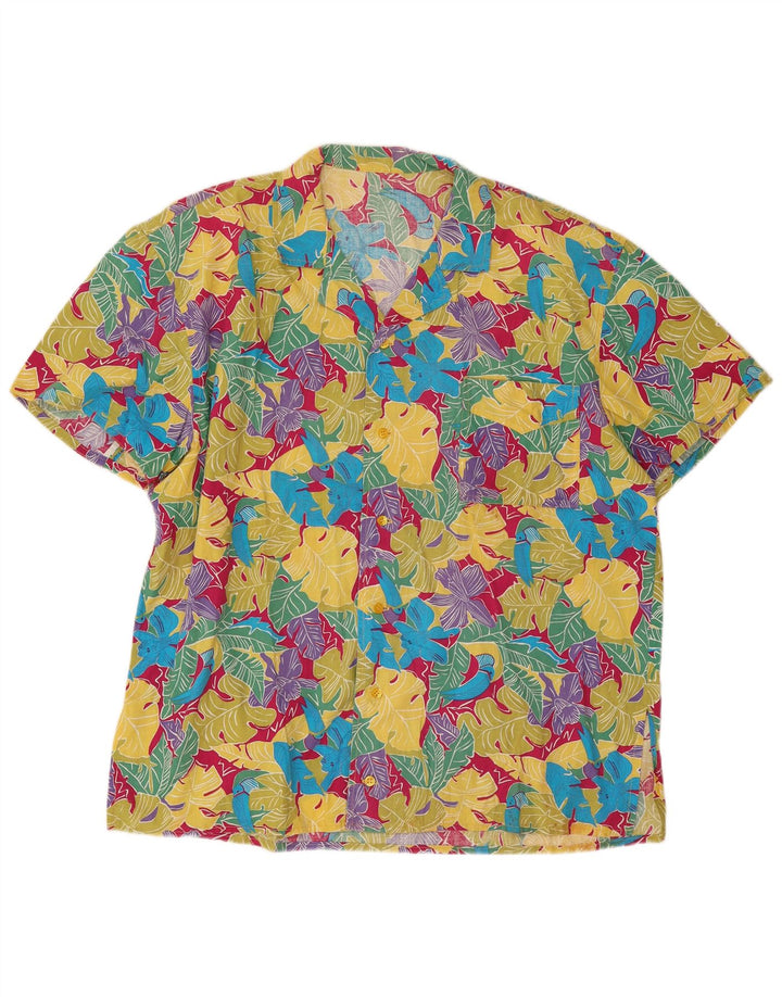 Vintage Mens Short Sleeve Shirt XL Multicoloured Floral