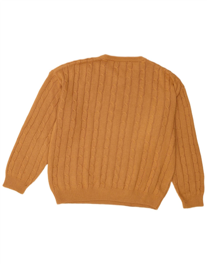 Herman Mens V-Neck Jumper Sweater XL Brown Cotton