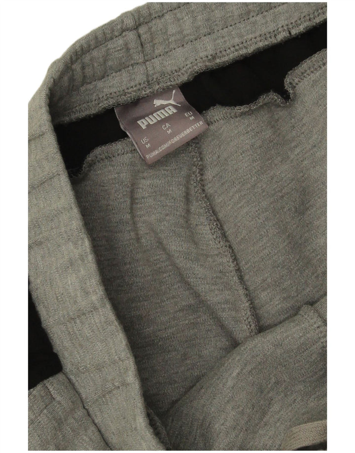 Puma Mens Tracksuit Trousers Medium Grey Colourblock Cotton
