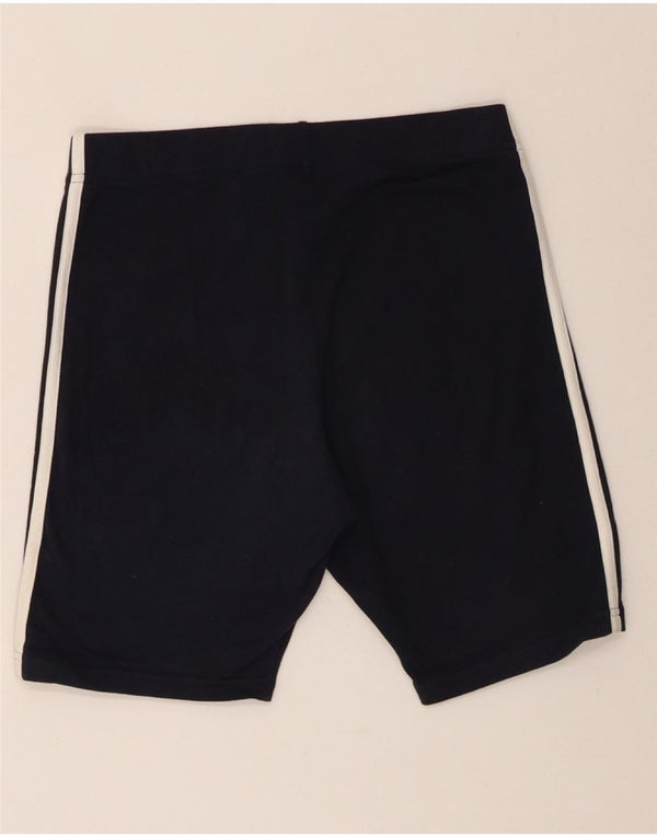 ADIDAS Womens Sport Shorts UK 12/14  Medium  Navy Blue Cotton