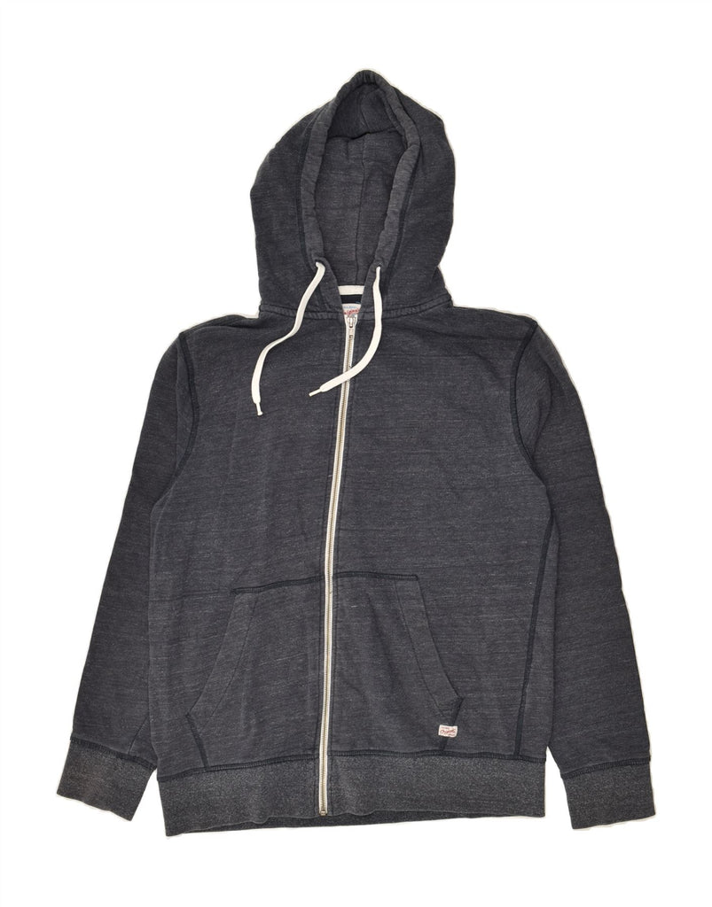 JACK & JONES Mens Zip Hoodie Sweater XL Navy Blue Pinstripe Cotton | Vintage Jack & Jones | Thrift | Second-Hand Jack & Jones | Used Clothing | Messina Hembry 