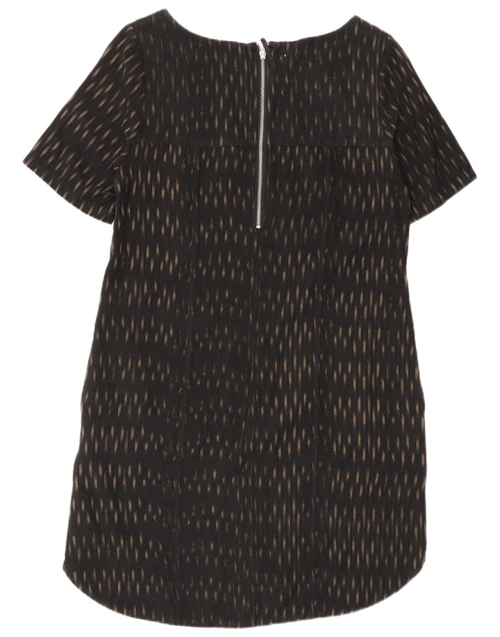 Monsoon Womens Shift Dress UK 12 Medium Black Spotted Cotton