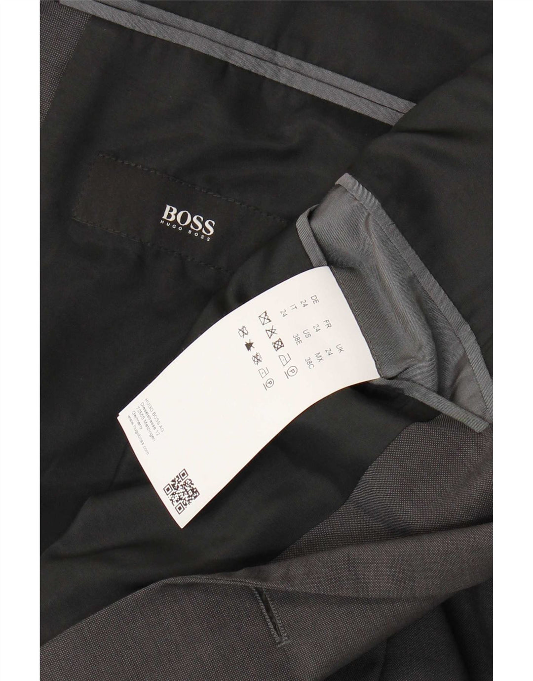 Hugo Boss Mens 2 Button Blazer Jacket UK 36 Small Grey Virgin Wool