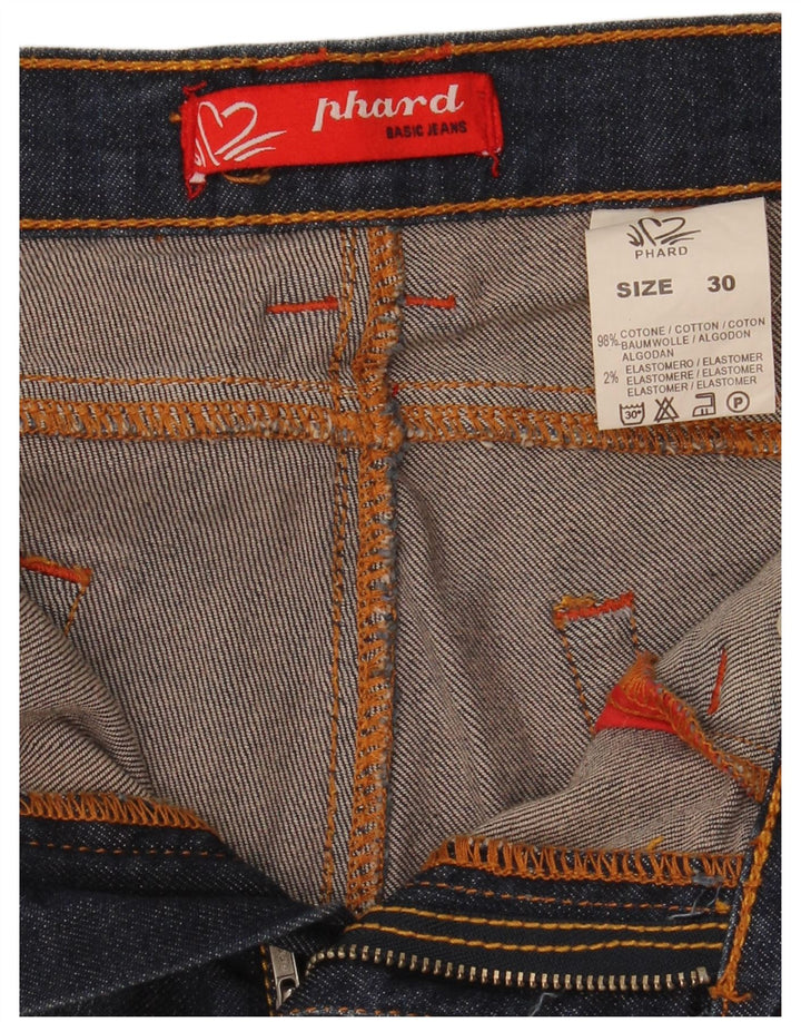 Phard Womens Straight Jeans W30 L31 Navy Blue Cotton