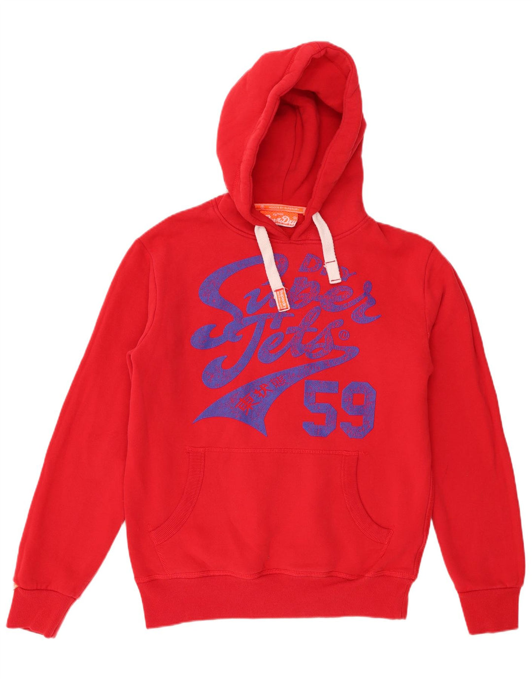 Superdry Mens Graphic Hoodie Jumper Large Red Cotton