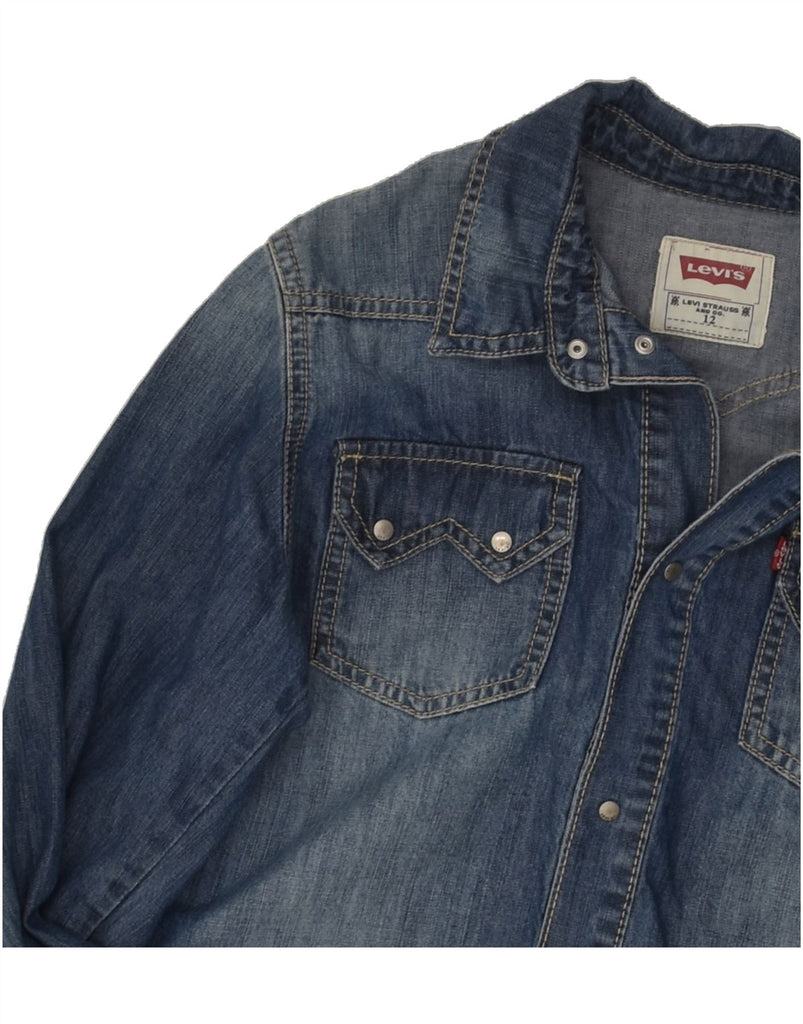 LEVI'S Boys Denim Shirt 11-12 Years Blue Cotton | Vintage Levi's | Thrift | Second-Hand Levi's | Used Clothing | Messina Hembry 