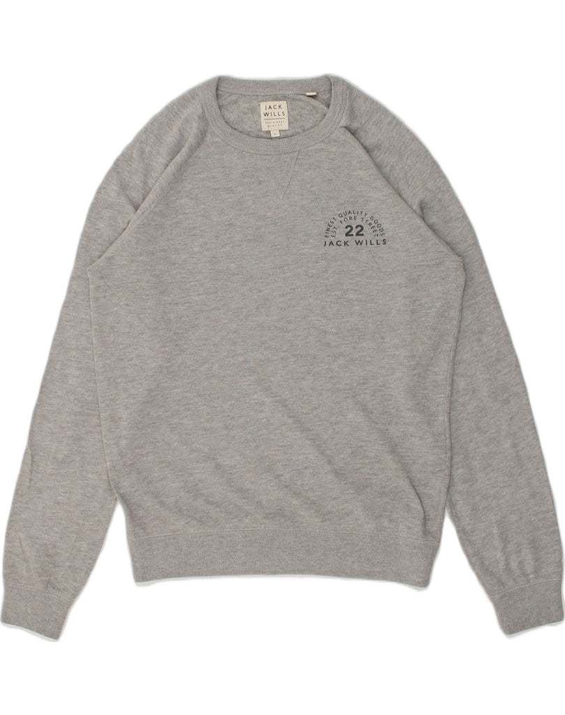 JACK WILLS Mens Sweatshirt Jumper Medium Grey Cotton | Vintage Jack Wills | Thrift | Second-Hand Jack Wills | Used Clothing | Messina Hembry 