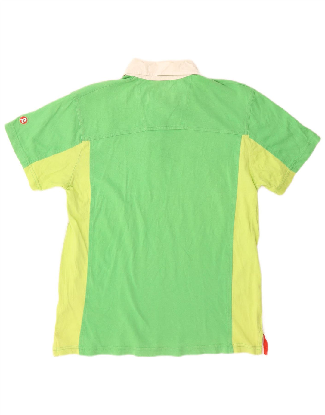 INVICTA Mens Polo Shirt Medium Green Colourblock Cotton