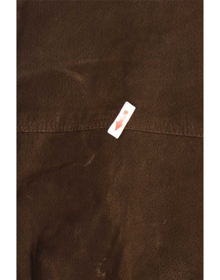 Basic Mens Suede Jacket UK 40 Large Brown Leather