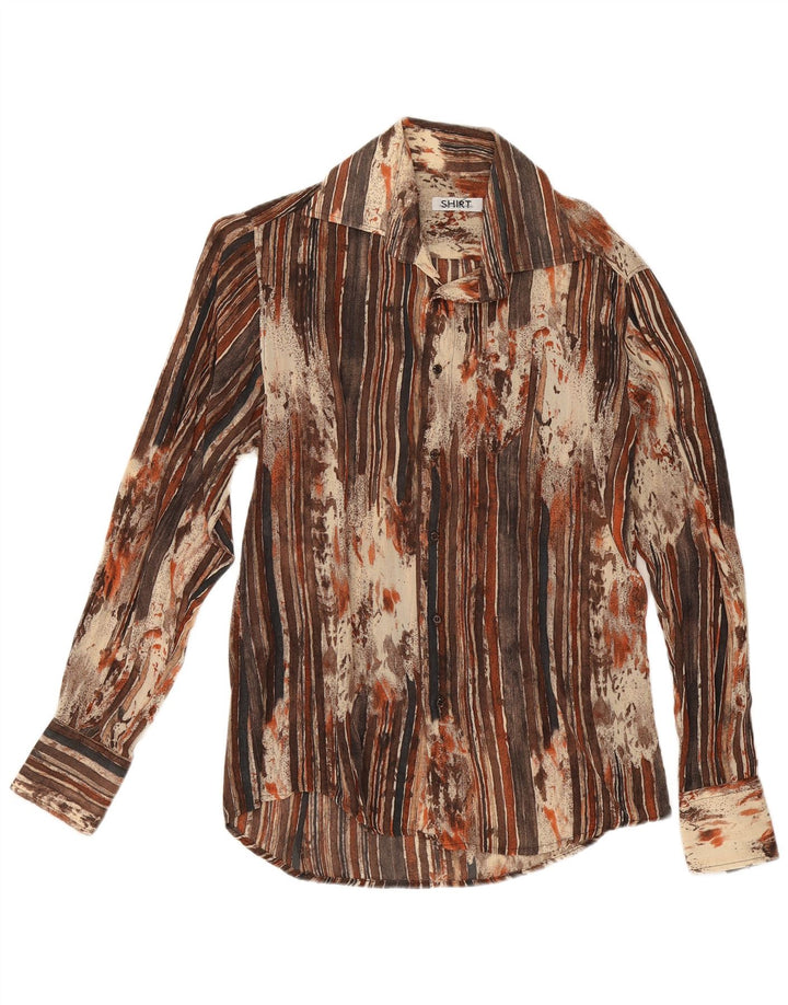Sonny Bono Mens Shirt Medium Brown Striped