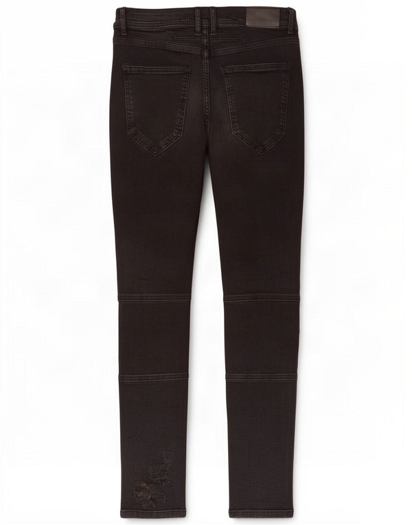 Zara Mens Distressed Skinny Jeans EU 40 Medium W31 L30 Black Cotton