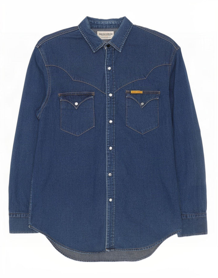 Edwin Mens Denim Shirt Medium Navy Blue Cotton
