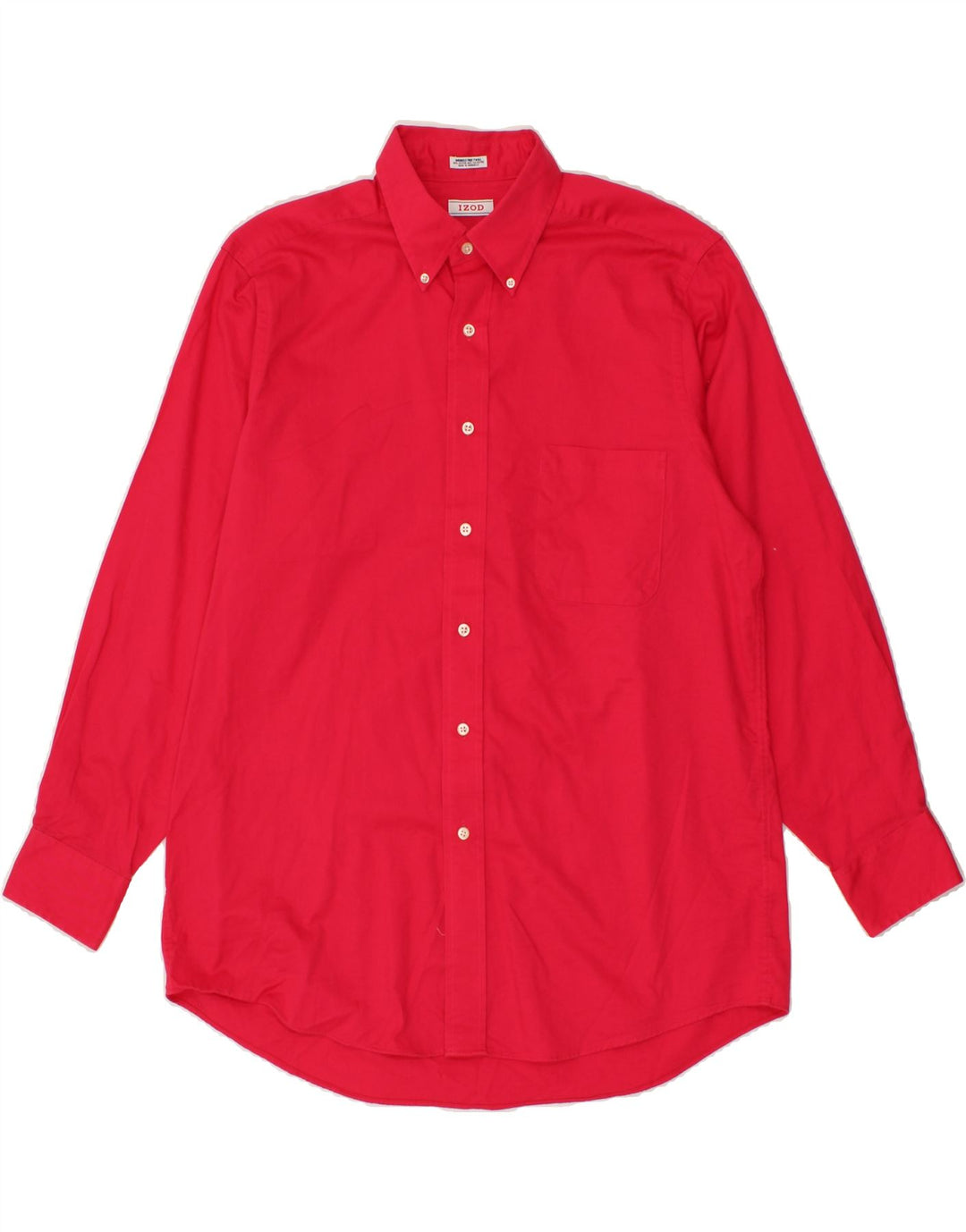 IZOD Mens Regular Fit Shirt Size 16 Large Red Cotton Vintage Izod and Second-Hand Izod from Messina Hembry 