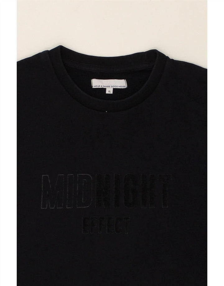 JULES Mens Graphic Sweatshirt Jumper XL Navy Blue Cotton Vintage Jules and Second-Hand Jules from Messina Hembry 