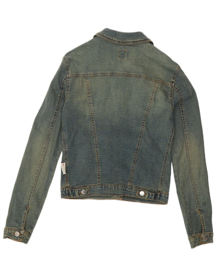 KOCCA Womens Crop Denim Jacket UK 10 Small Blue