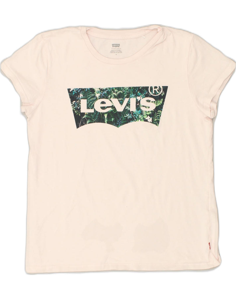 LEVI'S Womens Graphic T-Shirt Top UK 12 Medium Pink | Vintage Levi's | Thrift | Second-Hand Levi's | Used Clothing | Messina Hembry 