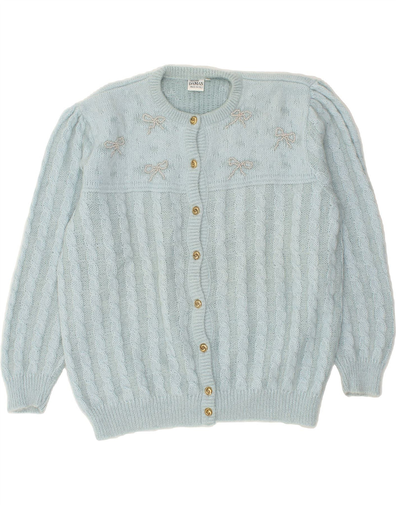 VINTAGE Womens Cardigan Sweater UK 16 Large Blue | Vintage Vintage | Thrift | Second-Hand Vintage | Used Clothing | Messina Hembry 