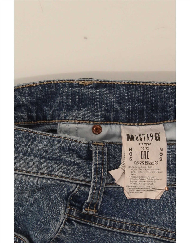Mustang Mens Tramper Straight Jeans W32 L32 Blue Cotton