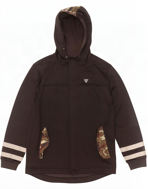 Guess Boys Zip Hoodie Sweater 13-14 Years Black Camouflage Cotton