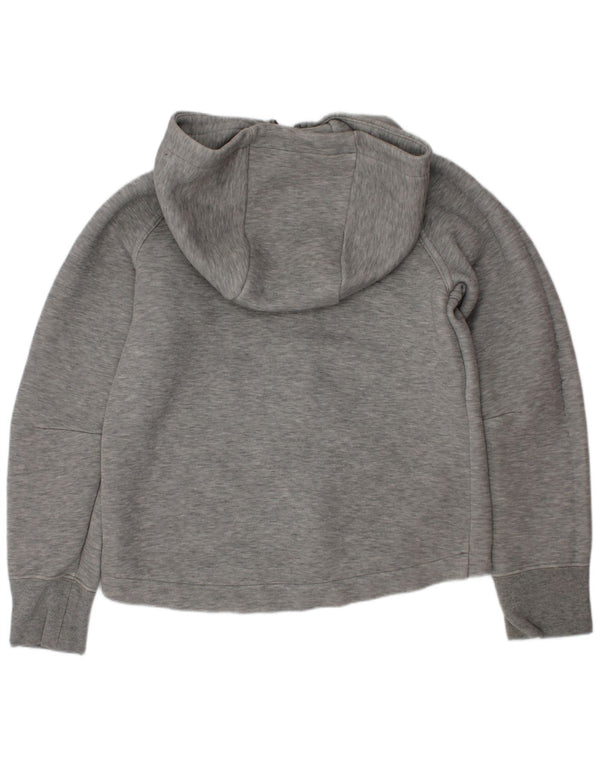 Nike Boys Zip Hoodie Sweater 8-9 Years Small Grey Flecked Cotton