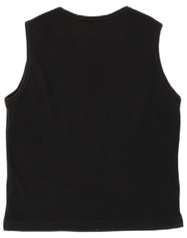 Lacoste Womens Crop Vest Top Size 42 Large Black