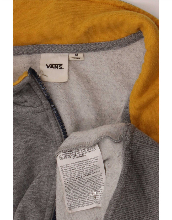 Vans Mens Graphic Zip Neck Sweatshirt Jumper Medium Grey Cotton