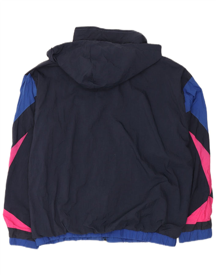 Vintage Mens Hooded Tracksuit Top Jacket XL Multicoloured Colourblock