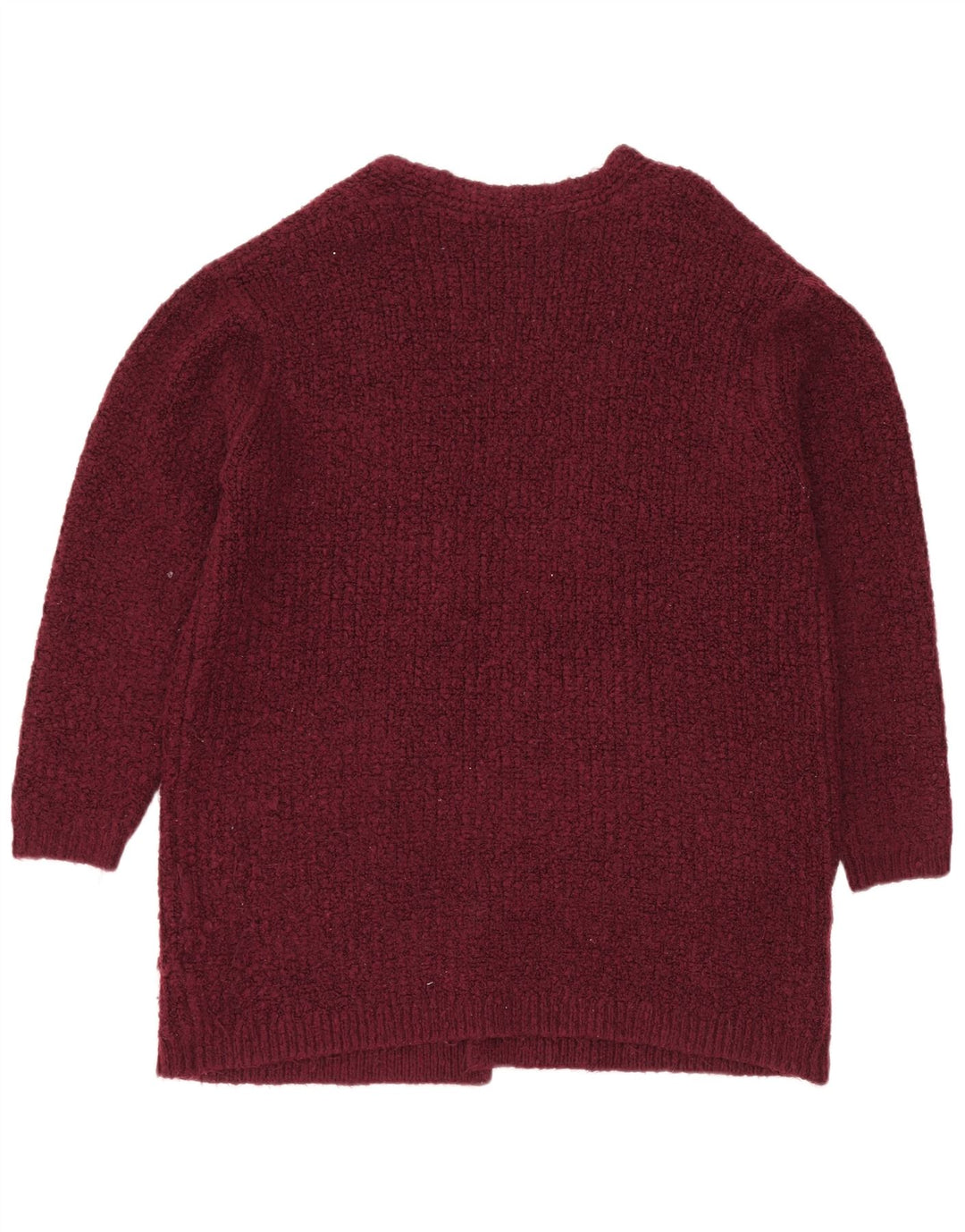 Marks & Spencer Womens Oversized Open Cardigan Sweater UK 16 Large Maroon