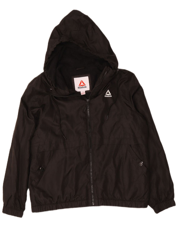Reebok Mens Hooded Bomber Jacket UK 40 Large Black Polyester